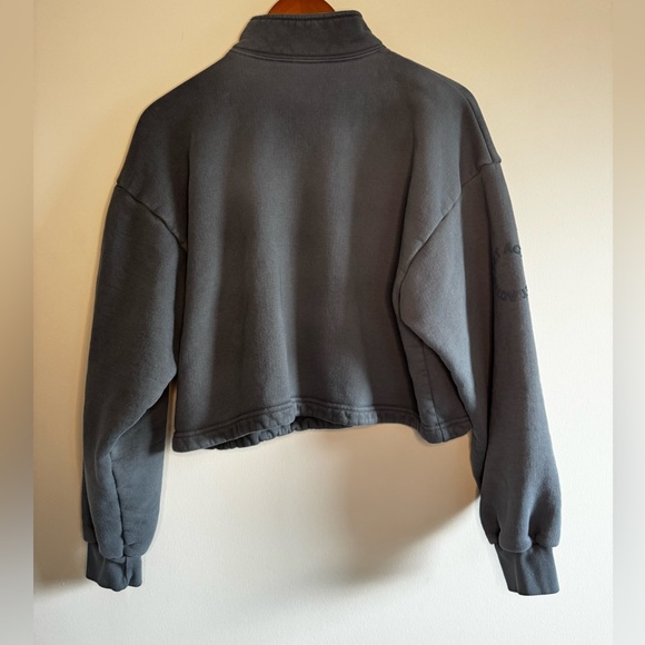 Set Active Grey/Blue cropped Set Active Zip up Sweatshirt - Picture 3 of 9